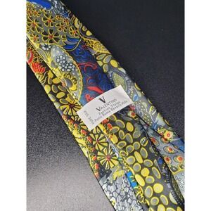 Valentino Men's Necktie Multi Paisley Silk 3.75" x 58" Good